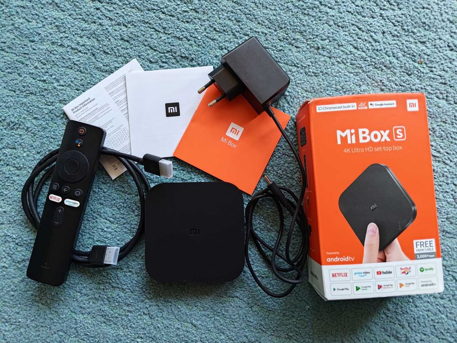 Mediaplayer Xiaomi MI TV Box S, 4K, HDR, Control Voce, Negru