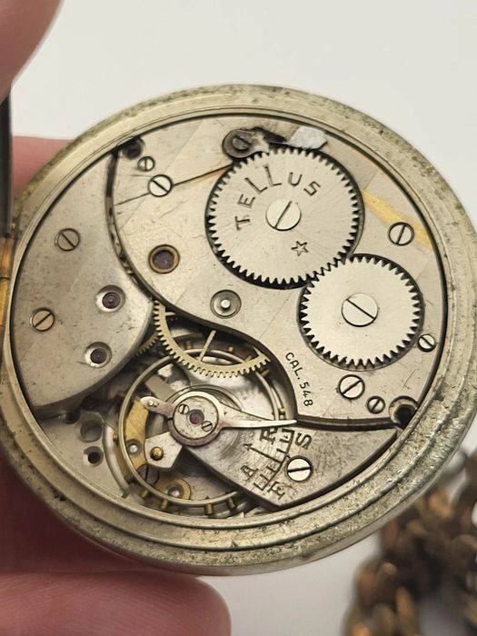 TELLUS GRANICER 1931 Ceas de Buzunar Militar Romania 50mm Swiss Made