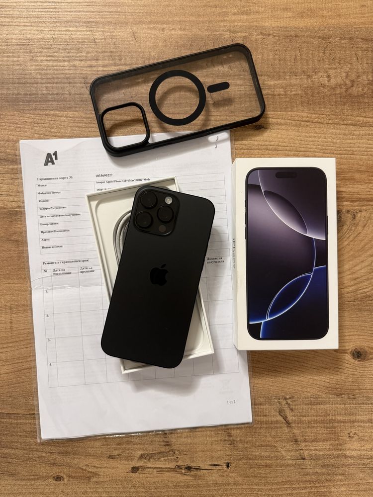 IPhone 16 PRO MAX A1 Гаранционен като Нов ! Black Titanium