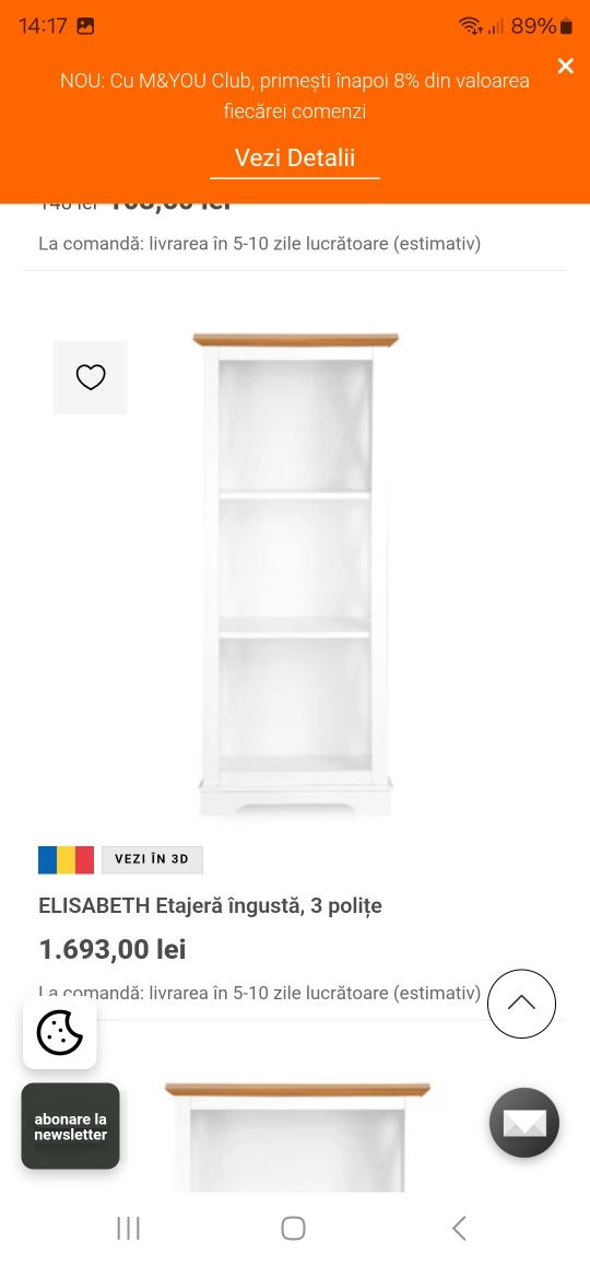 Mobila living Elizabeth Mobexpert la jumatate de pret