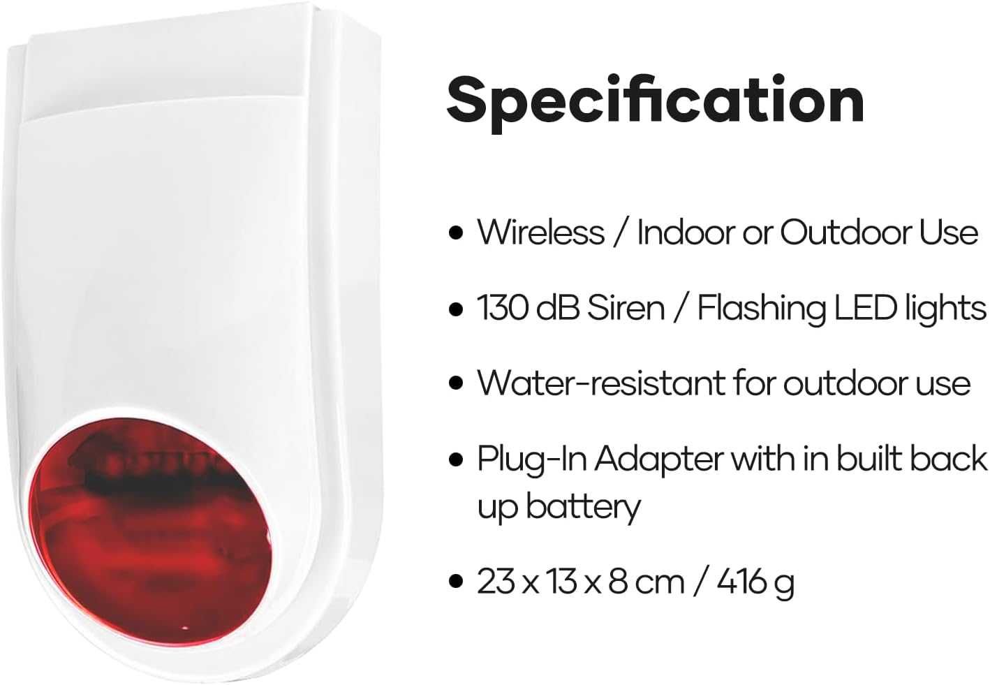 НОВА! Външна сирена с аларма 130dB и LED светлина