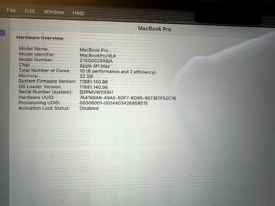 Apple Macbook Pro A2442 М1 MAX 32GB 32GPU 14 инча 2021 г