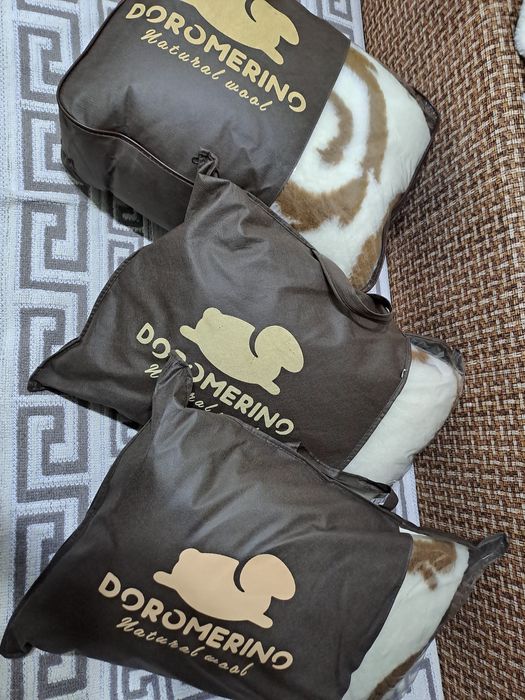 Набор одеяло+2 подушки из натуральной мериносовой шерсти (овчина)