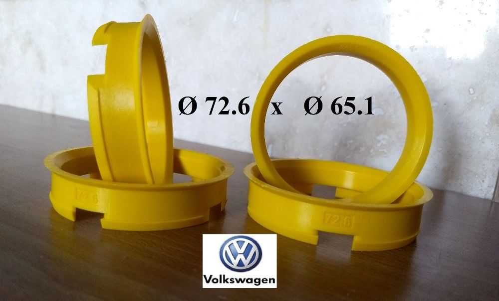 Inele de centrare ghidaj VW T5, T6 cu jante BMW Ø 72,6 x Ø 65,1