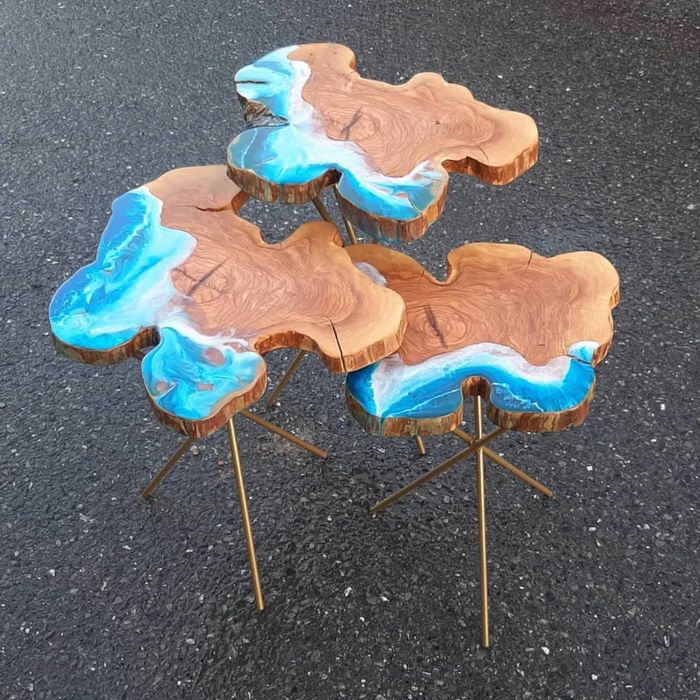 Холни маси от орех с епоксидна смола / Луксозни маси по поръчка