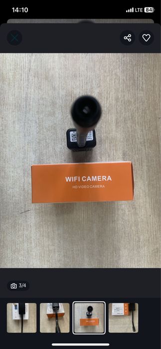 Мини камера с блок питанием зарядкой