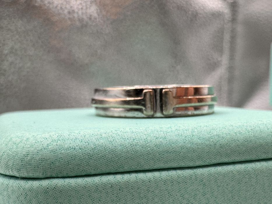 Inel Tiffany & Co aur alb cu rose