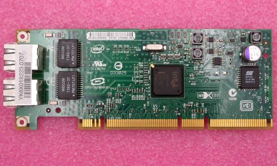 Placa Retea Server Intel PRO/1000 GT Dual-Port Low Profile PCI-X, NOUA