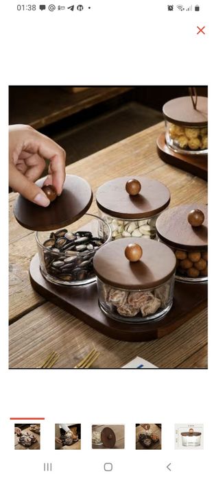 Менажница  (стекло ,бамбук)