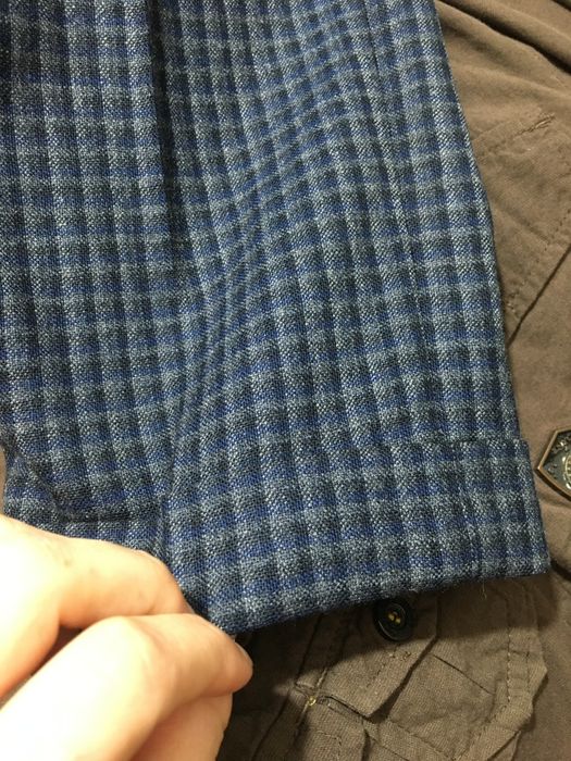 Вълнен кариран Tomy Hilfiger панталон тъмносин , 46