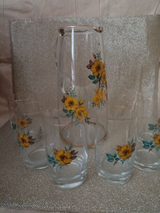 Сервиз Bohemia из чешского стекла :кувшин и 6 стаканов Bohemia