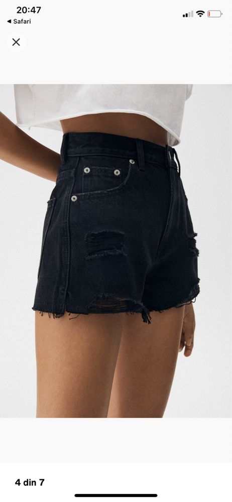 Jeans scurti negri Pull and bear