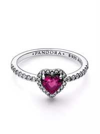 Кольцо Пандора Красное Сердце серебро 925 , Pandora uzuk kumush