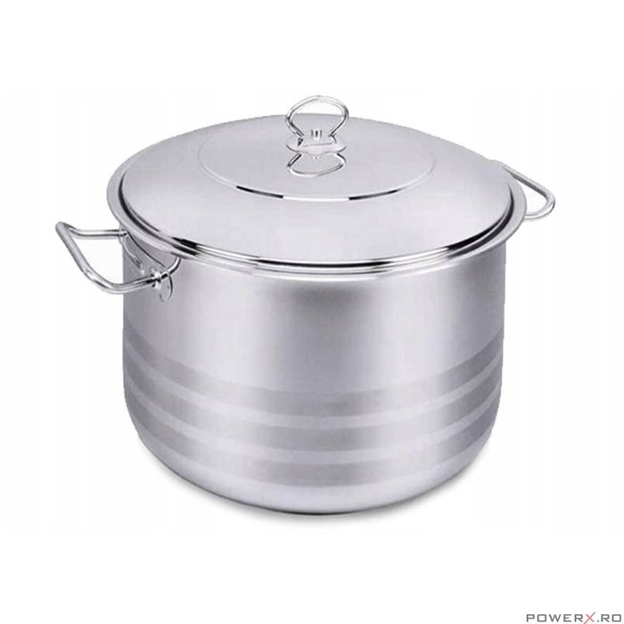 Oala cu capac din inox, 28x17cm 10litri, compatibila cu toate tipurile