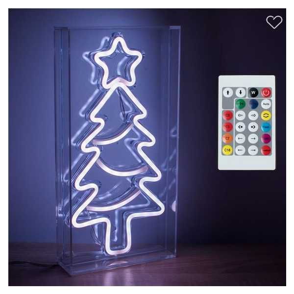 Коледна LED неонова елха Mercado Trade, С дистанционно, Многоцветна