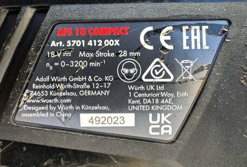 Wurth AFS 18 COMPACT - Безчетков саблен трион 18V