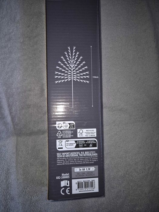 Коледно светещо дърво 110см / 80 LED топла светлина