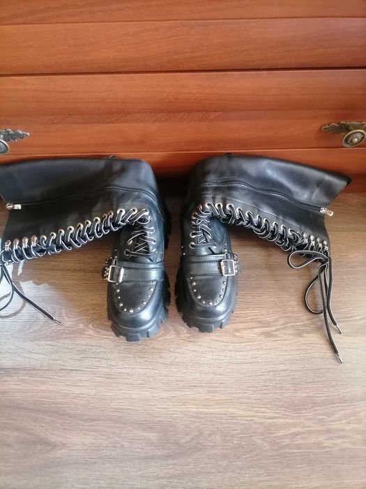 Зимние сапоги кожаные