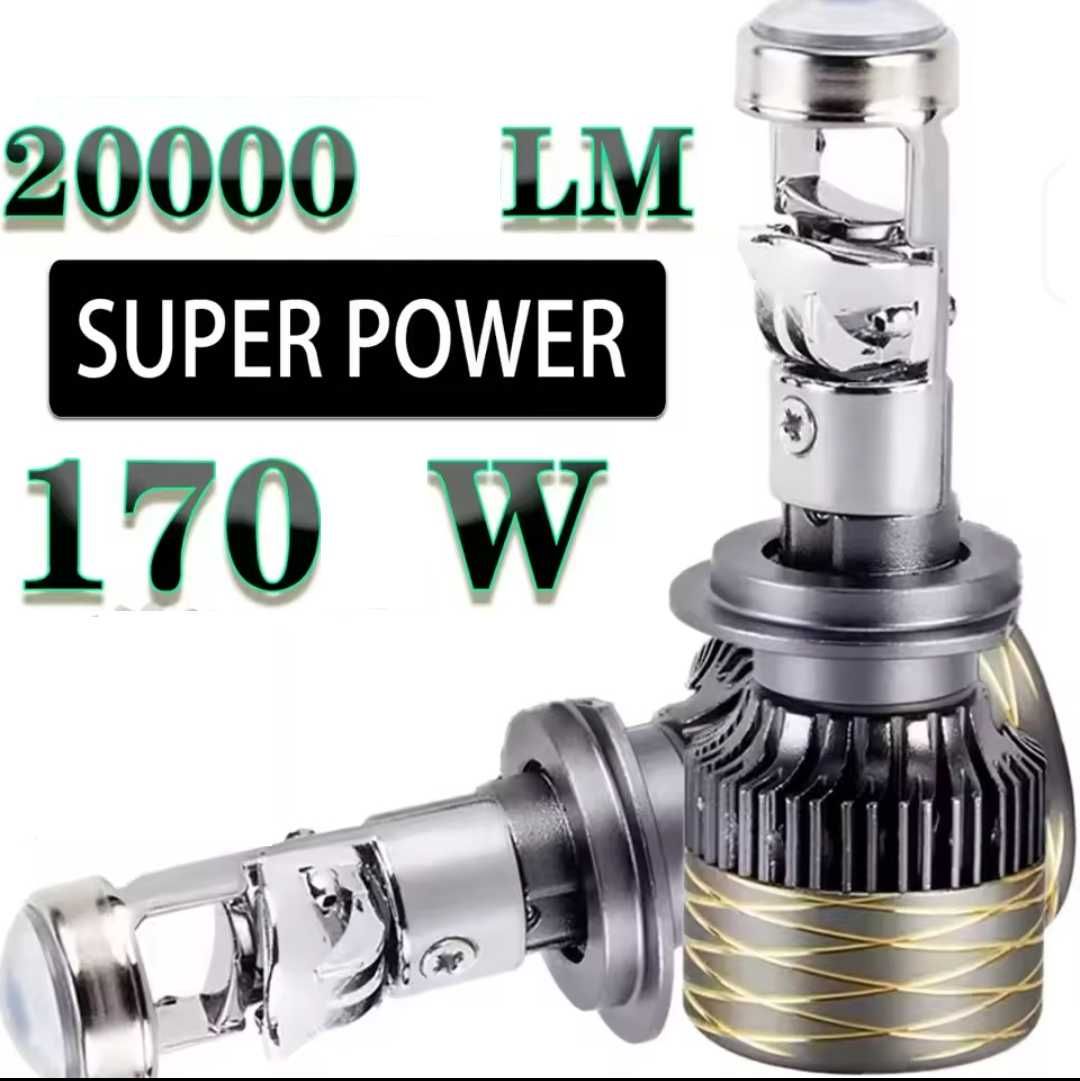 170W Високосилови N9 H7 лед крушки с  Лупи Лупи H7 led