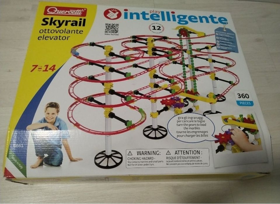 Set constructie copii Skyrail Ottovolante elevator Quercetti 360 piese
