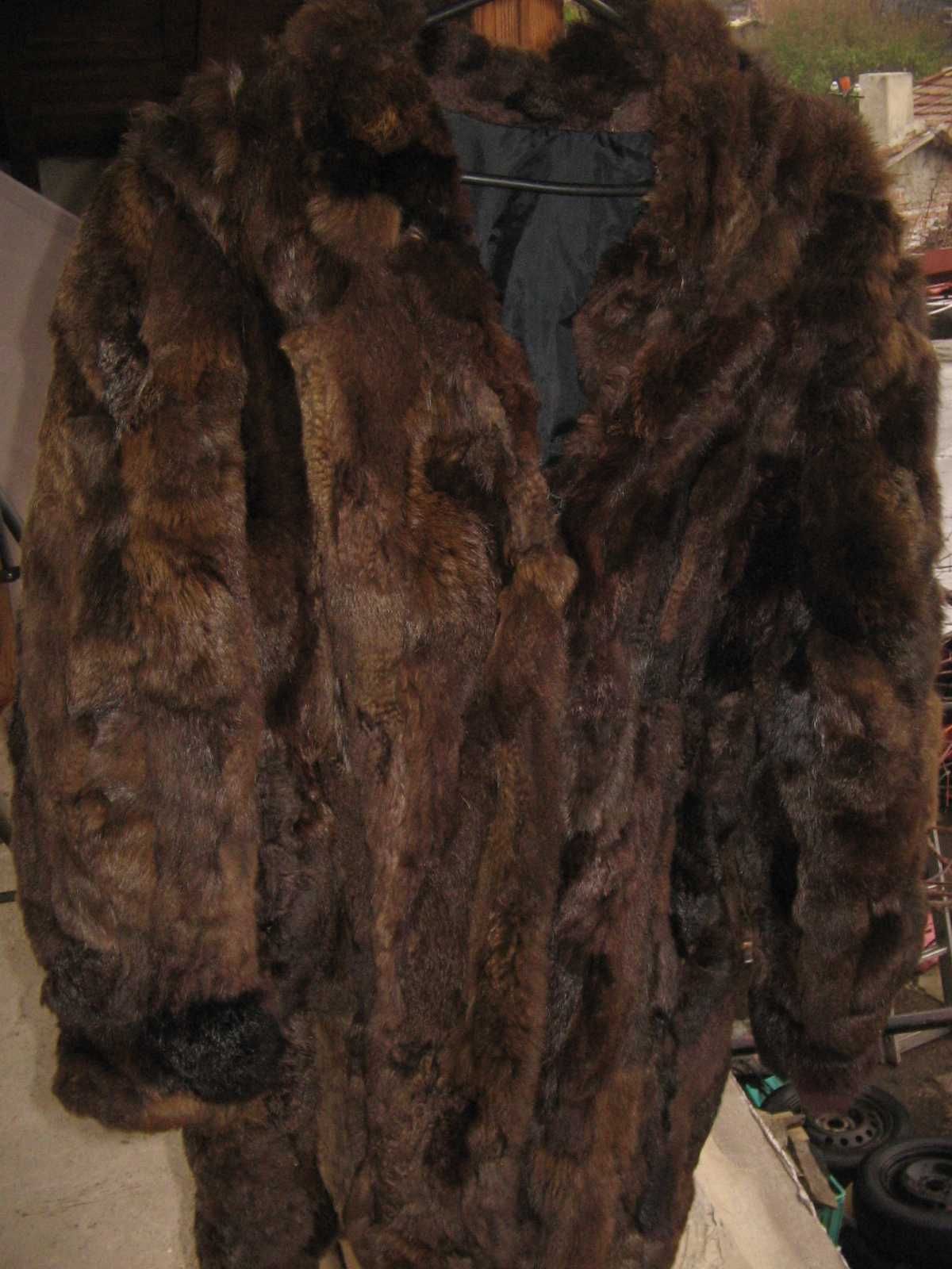 Дамско палто -естествен косъм