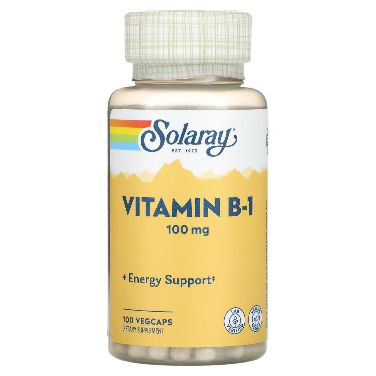 Тиамин, Витамин Б-1  100 вег. капсул, Solaray Vitamin B-1