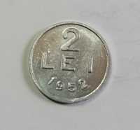 Moneda 2 lei 1952 rebatere moderna