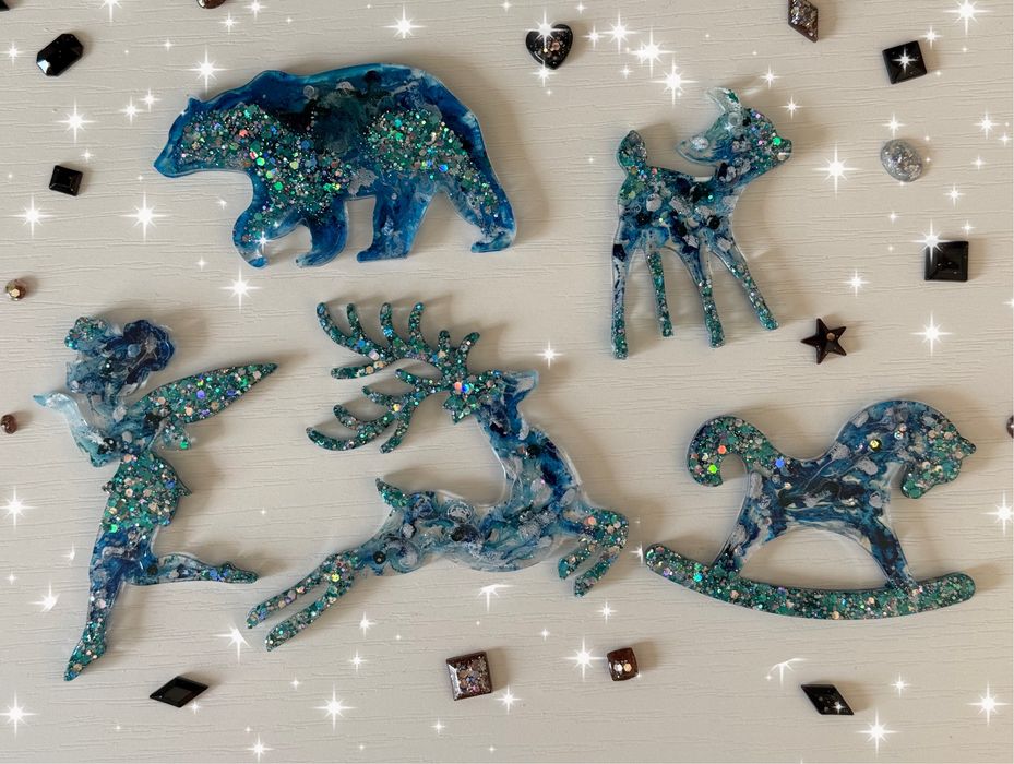 Елочные игрушки из эпоксидной смолы