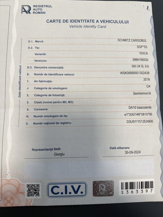 Semiremorca basculabila Schmitz