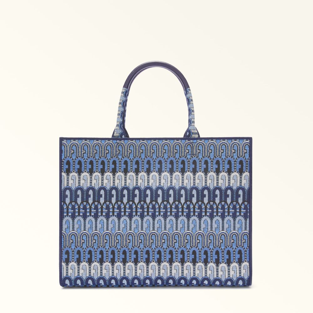 Чанта Furla Tote Bag Blue Logo Canvas