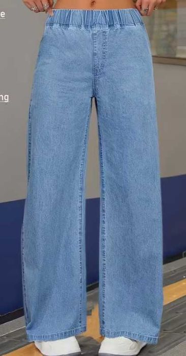 продавам нови дънки с ластичен колан и широки крачоли размер XL