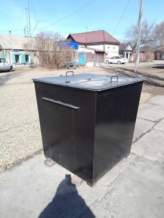 Новый кубовый металлический бак качественный контейнер под мусор ТБО