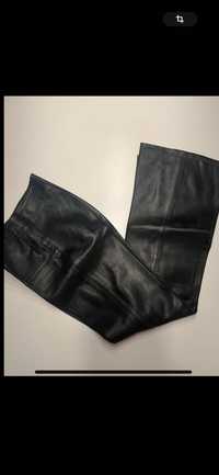 Pantaloni evazati/flare piele naturala manusa Xs
