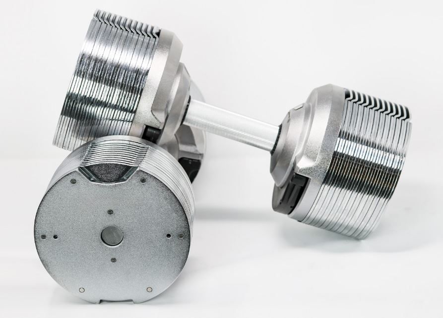 Set 2 gantere ajustabile, Zoco Body Fit, greutate totala 47Kg, Crom