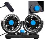Ventilator auto dublu 12V, rotatie 360 ​​​​de grade