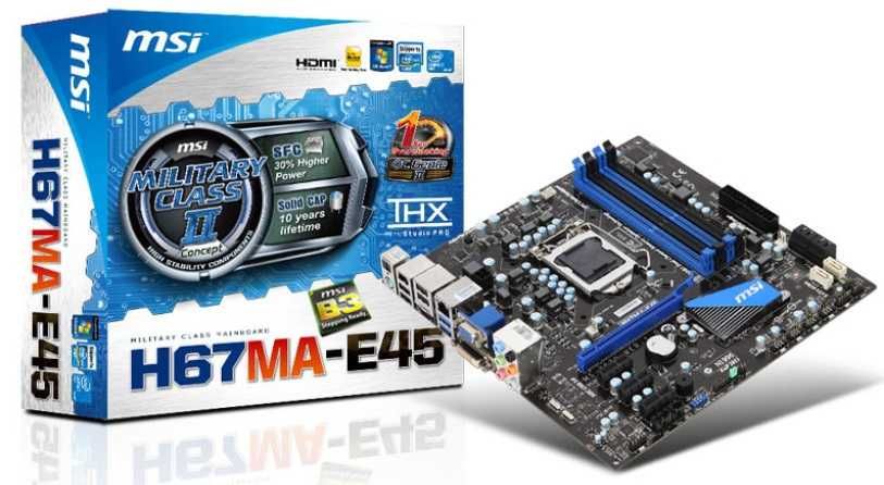 Дъно Дънна платка MSI H67MA-E45 (B3) LGA 1155 DDR3