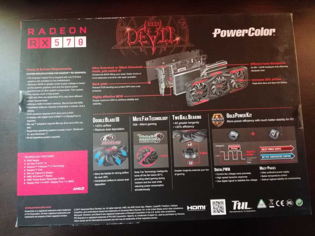 Видеокарта PowerColor Red Devil RX570 4gb