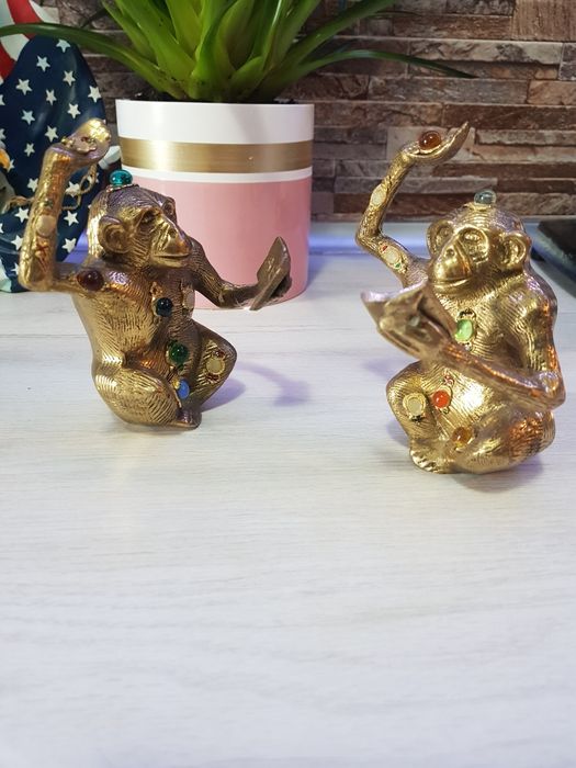 2 cimpanzei bronz