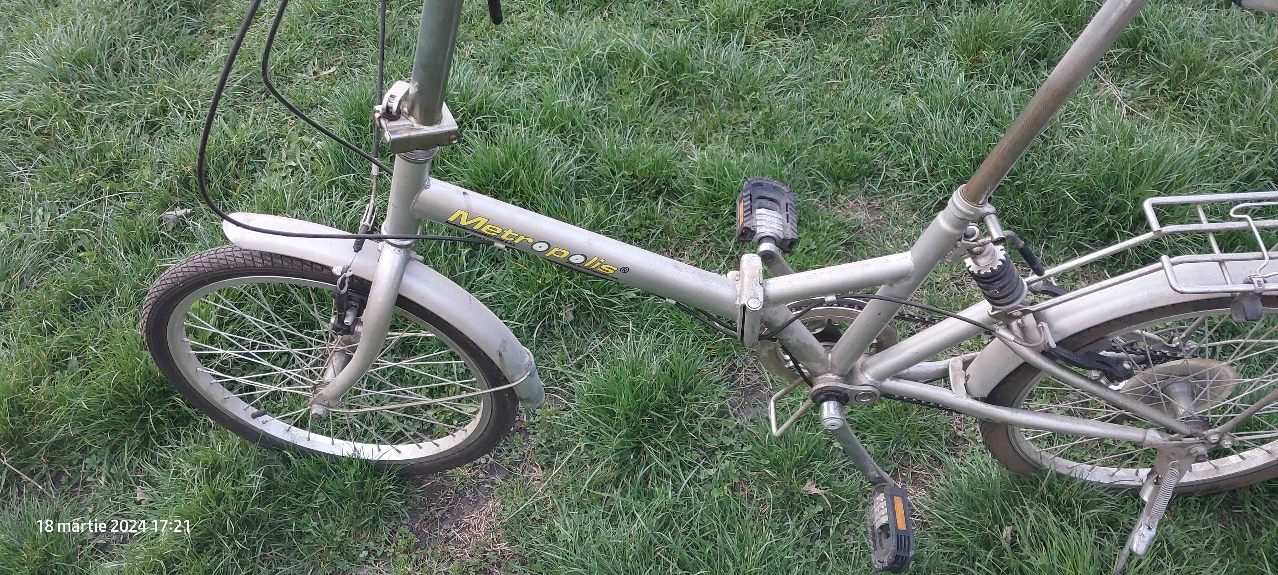 Bicicleta pliabila amortizor metopolis 20’ schimb cu laptop