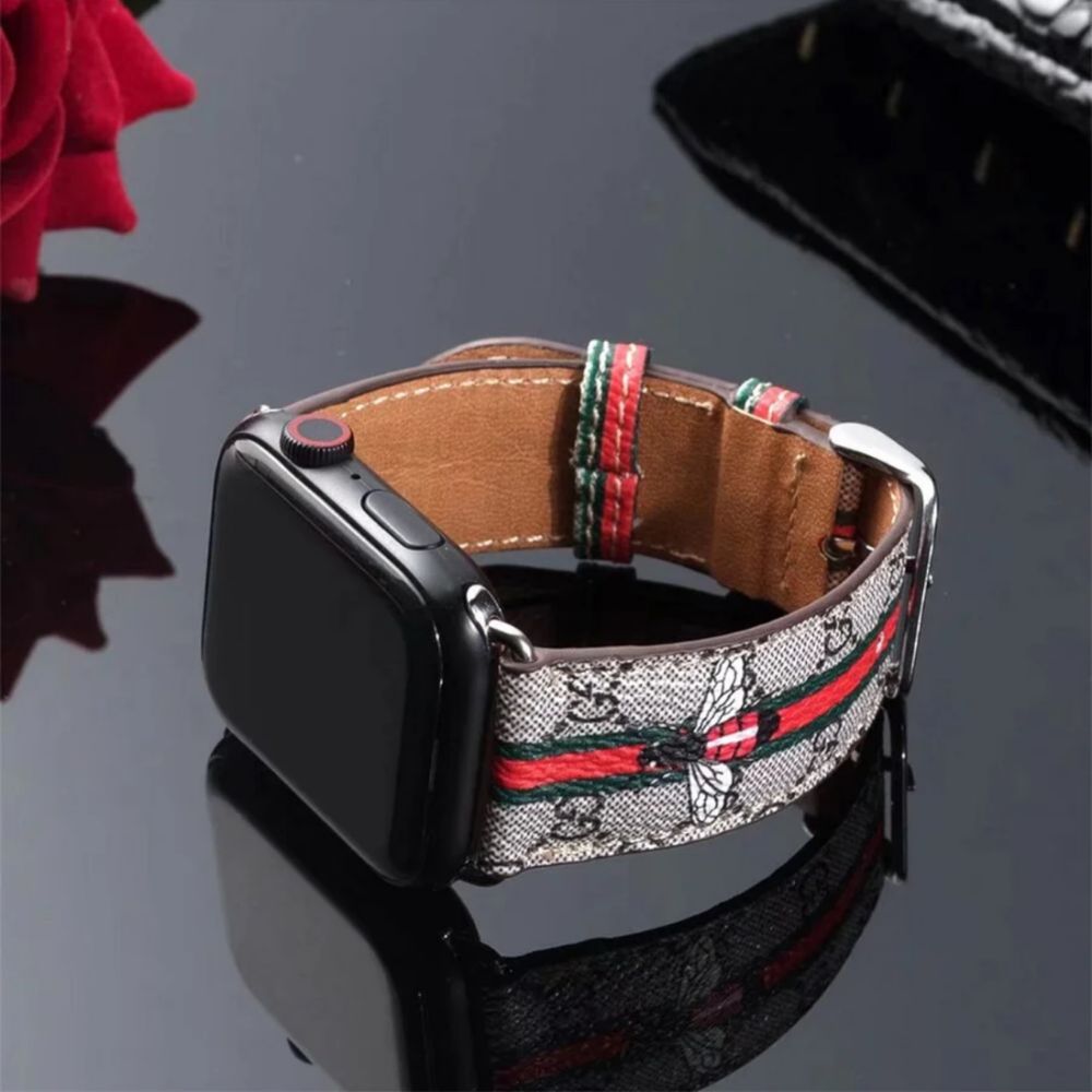 Каишкa от ЕКО кожа Gucci за Apple Watch Ultra/SE/10/9/8/7/6/5