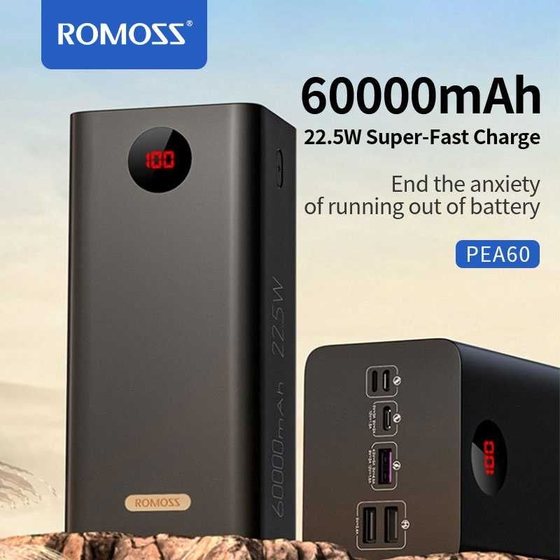 Baterie externa 60000mA Romoss powerbank smart gama profesionala