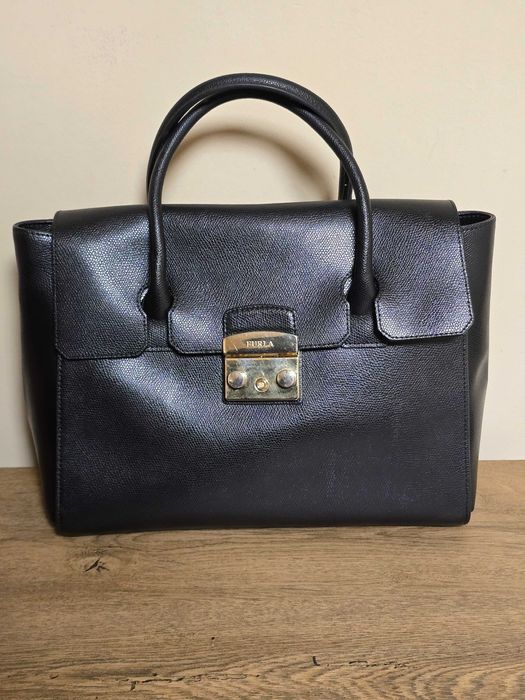 Furla Metropolis Medium Satchel Onyx 1 оригинална дамска чанта