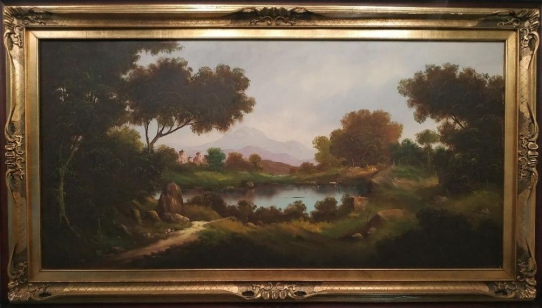 Ulei pe pânză, ramă Baroque din lemn, Dimensiuni 81 x 142 cm