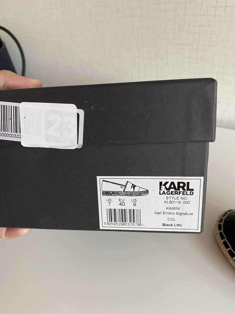 Еспадрили Karl Lagerfeld в черно,  40 номер, мокасини