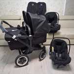 Carucior  dublu gemeni sau frati  bugaboo donkey set complet cu landou