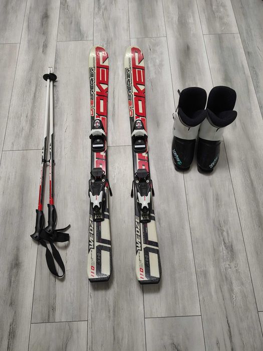 Set schi copii Wed’ze 110cm + clăpari Wed’ze 32–33 + bețe