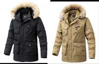 Новая мужская зимняя куртка с капюшоном 52, 54 Цвет черный и хаки