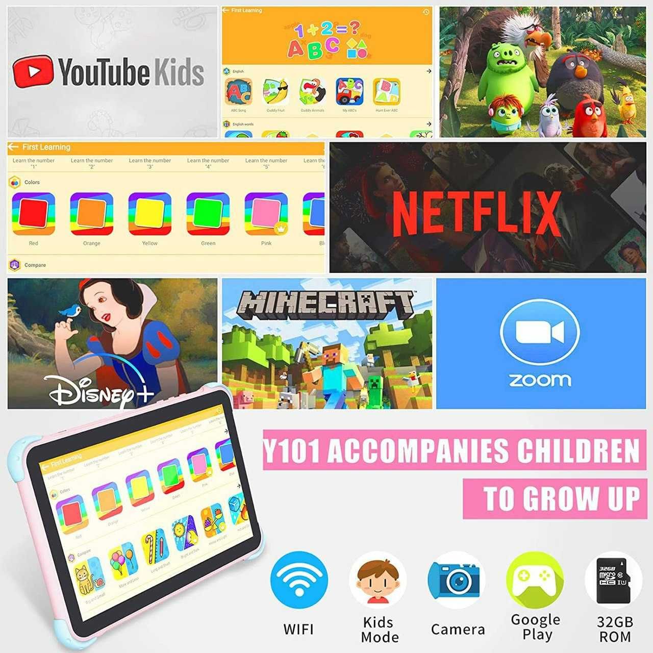 Новый детский планшет 10.1 дюйм диагональ память 3GB/64GB Kids Tablet