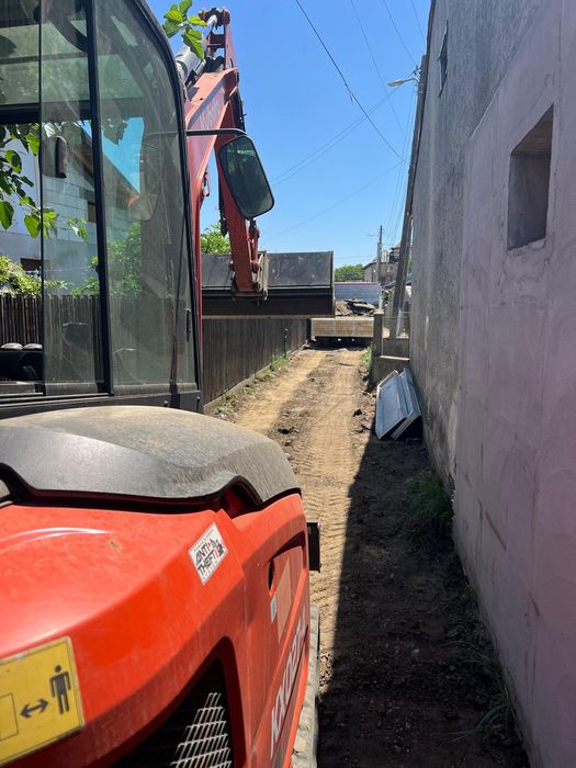 Miniexcavator și basculanta - fundații, săpături, fose, branșamente