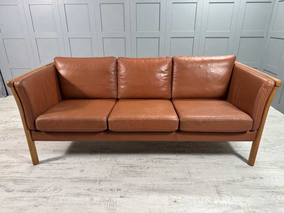 Датски диван 3-ка естествена кожа Д1089-Д